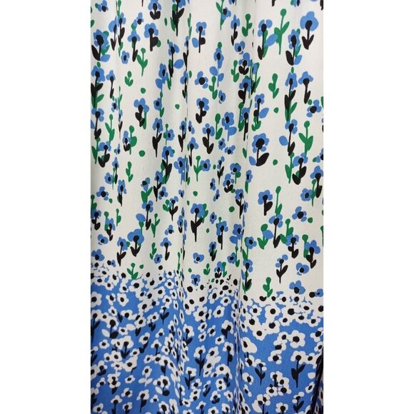 Talbots Womens M Blue Floral Spring Summer Blouse Lightweight Office Casual - Picture 4 of 9